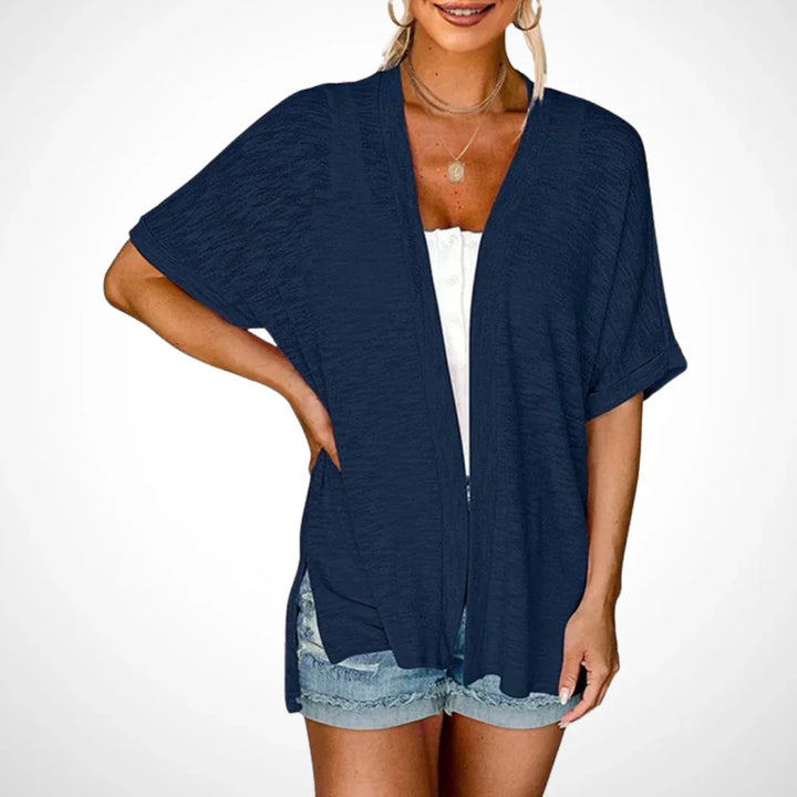 APPOLLINE™ - Stylish Flowy Short Sleeve Cardigan - MABEL LONDON