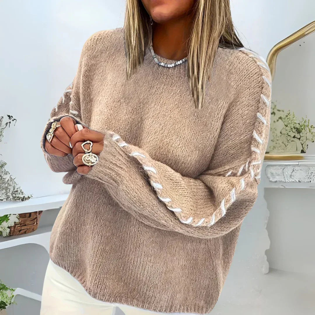 XANADU™ - Comfy Long Sleeve Round Neck Sweater - MABEL LONDON