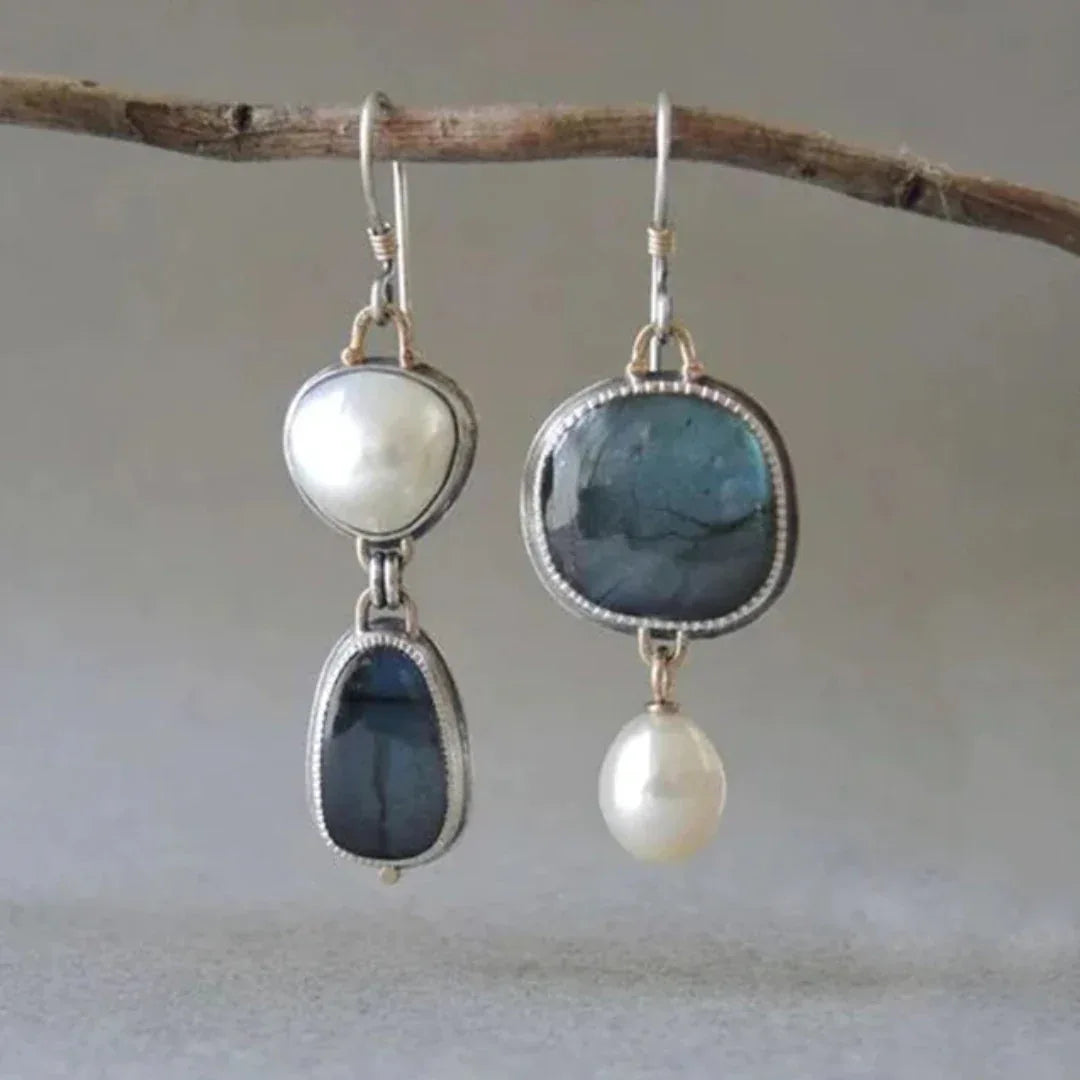 Charm - Vintage Blue Stone Earrings - MABEL LONDON