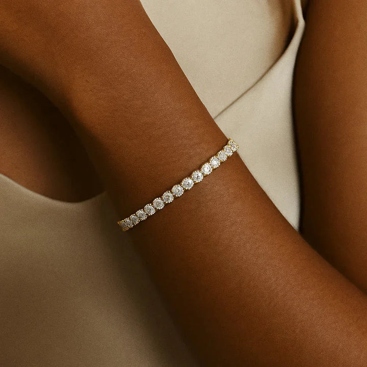Moissanite Gold Tennis Bracelet - MABEL LONDON