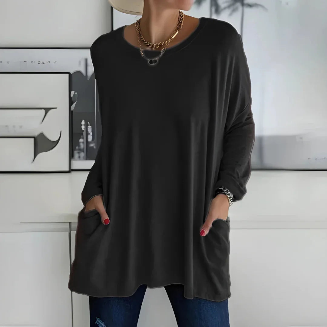 Moira | Relaxed Long Sleeve Top - MABEL LONDON