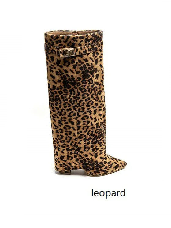 JOLIE™ - Leopard Suede Boots - MABEL LONDON