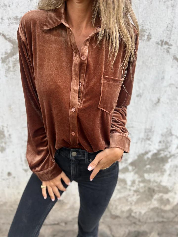 DAHLIA™ - Soft Velvet Shirt - MABEL LONDON