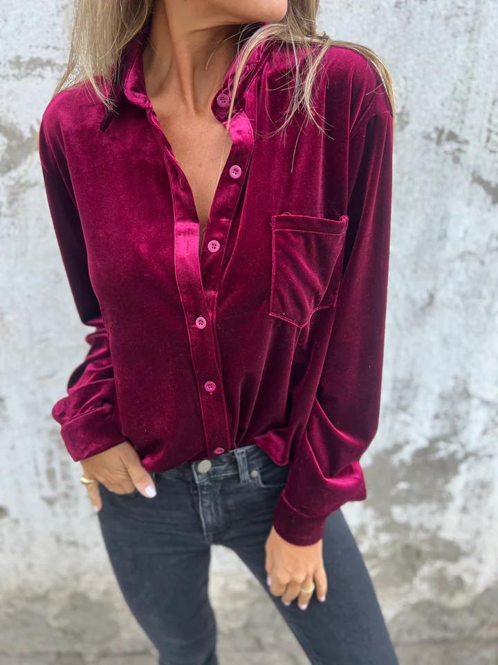 DAHLIA™ - Soft Velvet Shirt - MABEL LONDON