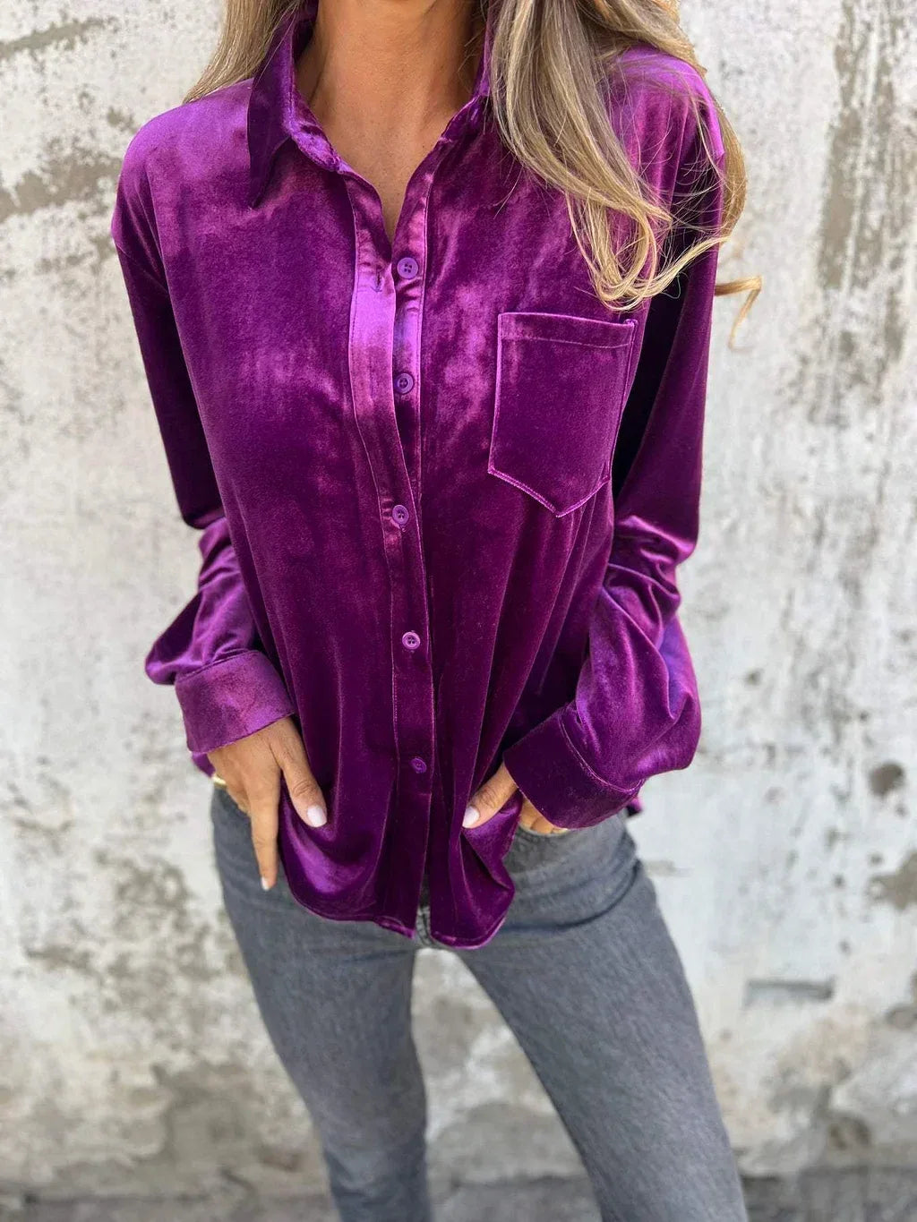 DAHLIA™ - Soft Velvet Shirt - MABEL LONDON