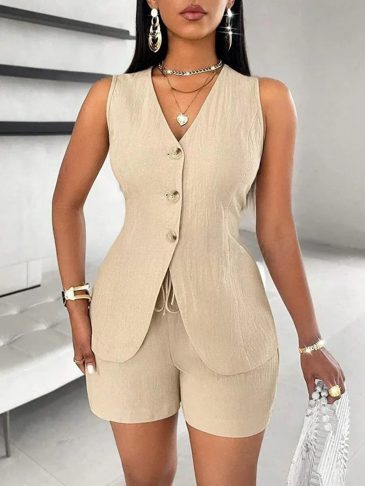 CHELENA™ – Chic Summer Vest and Shorts Set - MABEL LONDON