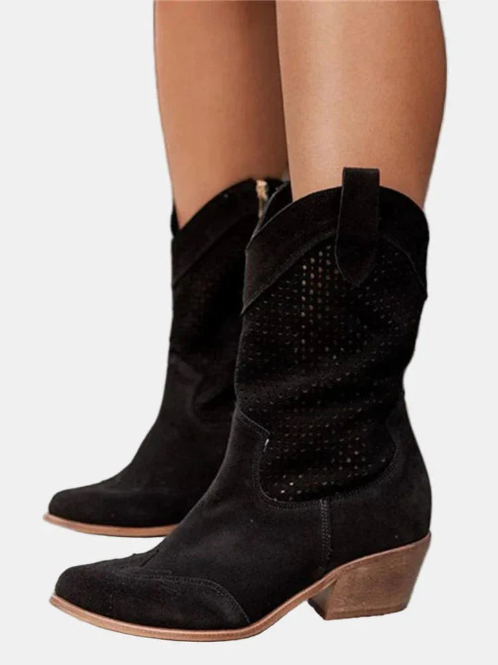 Piper | Perforated Ankle Boots - MABEL LONDON
