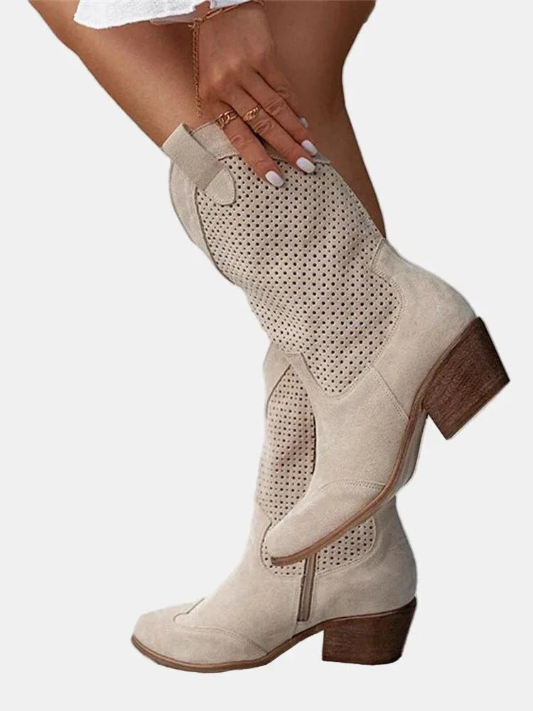Piper | Perforated Ankle Boots - MABEL LONDON