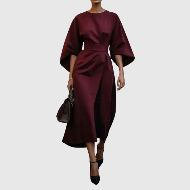 Eldra | Satin Feel Batwing Sleeve Maxi Dress - MABEL LONDON