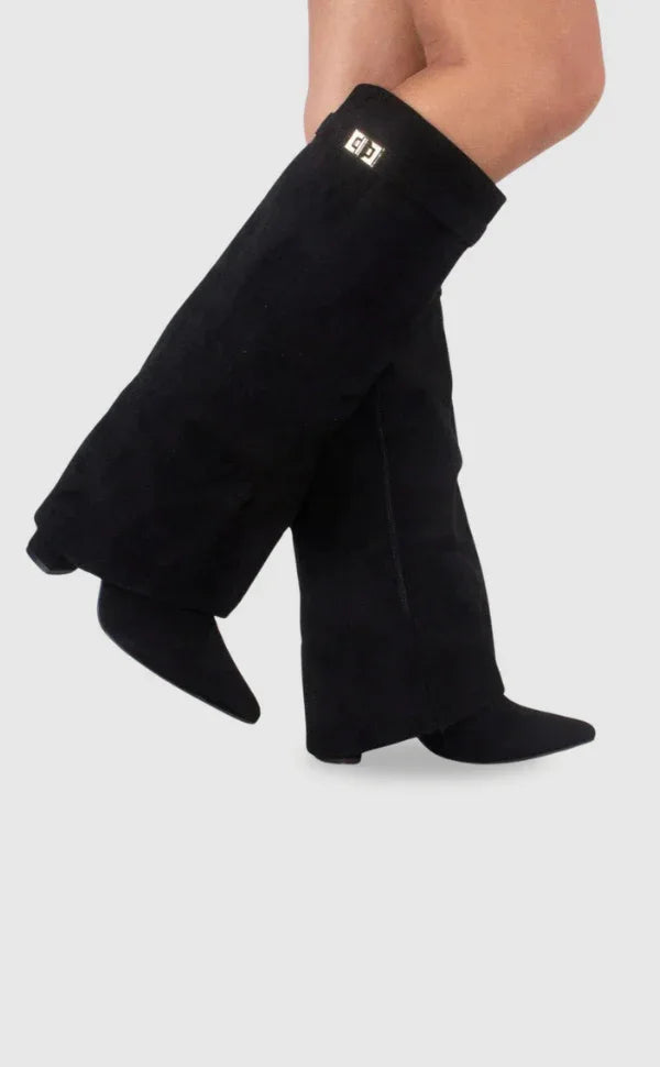 HARRIET | WOMEN'S LEATHER THIGH-HIGH BOOTS WITH BUCKLE - MABEL LONDON