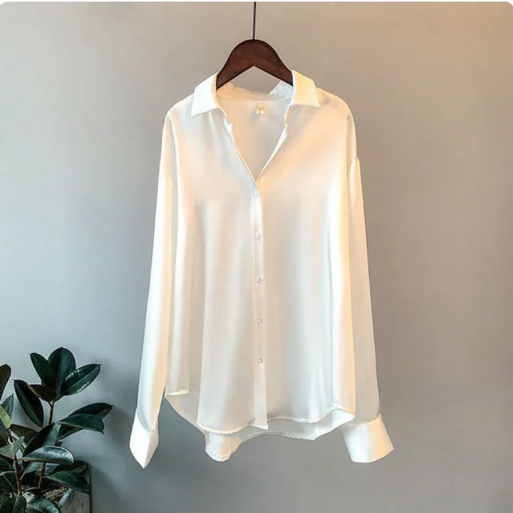 FLORENCE™ | Silky Long-Sleeve Blouse - MABEL LONDON