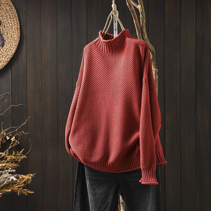 GRACE™ | Relaxed Fit Waffle Sweater - MABEL LONDON