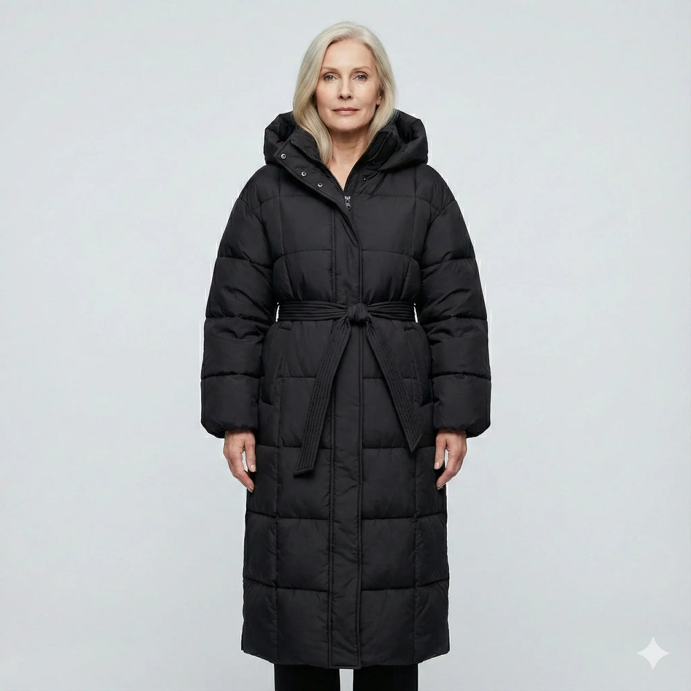 Carmen - Long Belted Puffer Coat - MABEL LONDON
