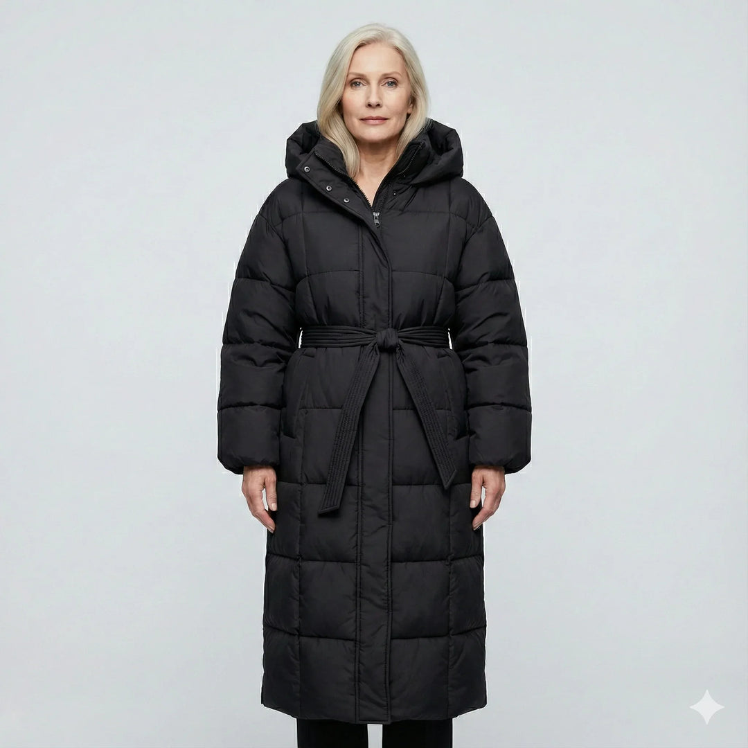 Carmen - Long Belted Puffer Coat - MABEL LONDON