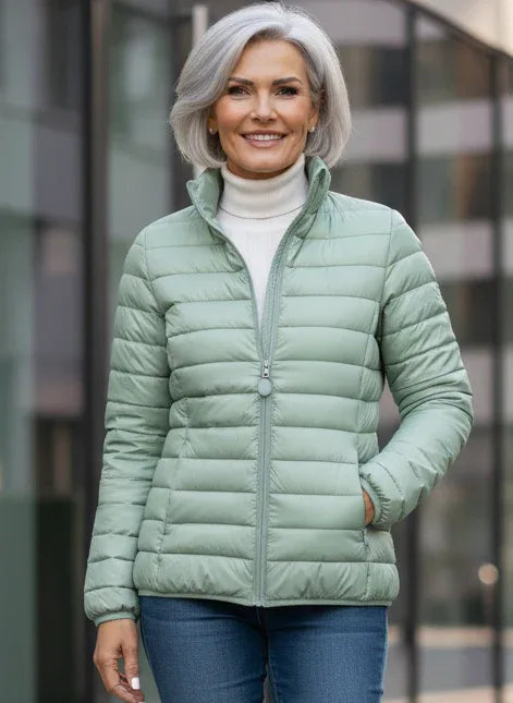 Nalia – Quilted High-Neck Jacket - MABEL LONDON