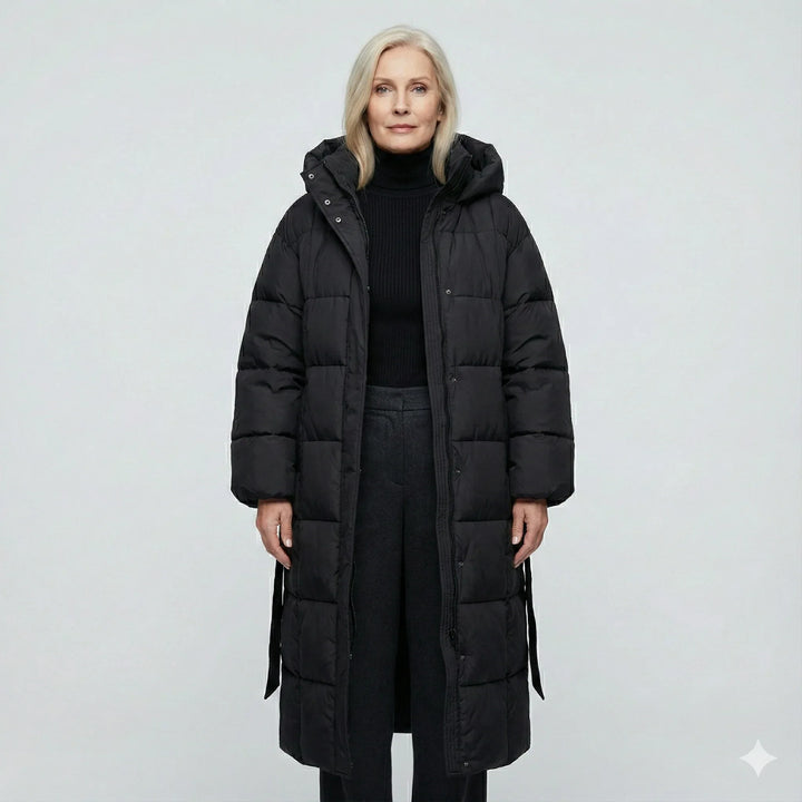 Carmen - Long Belted Puffer Coat - MABEL LONDON