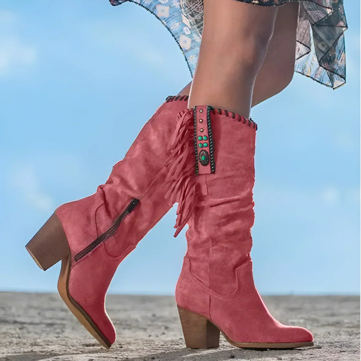 HARLOW™ - Classic Western Fringe Boots - MABEL LONDON