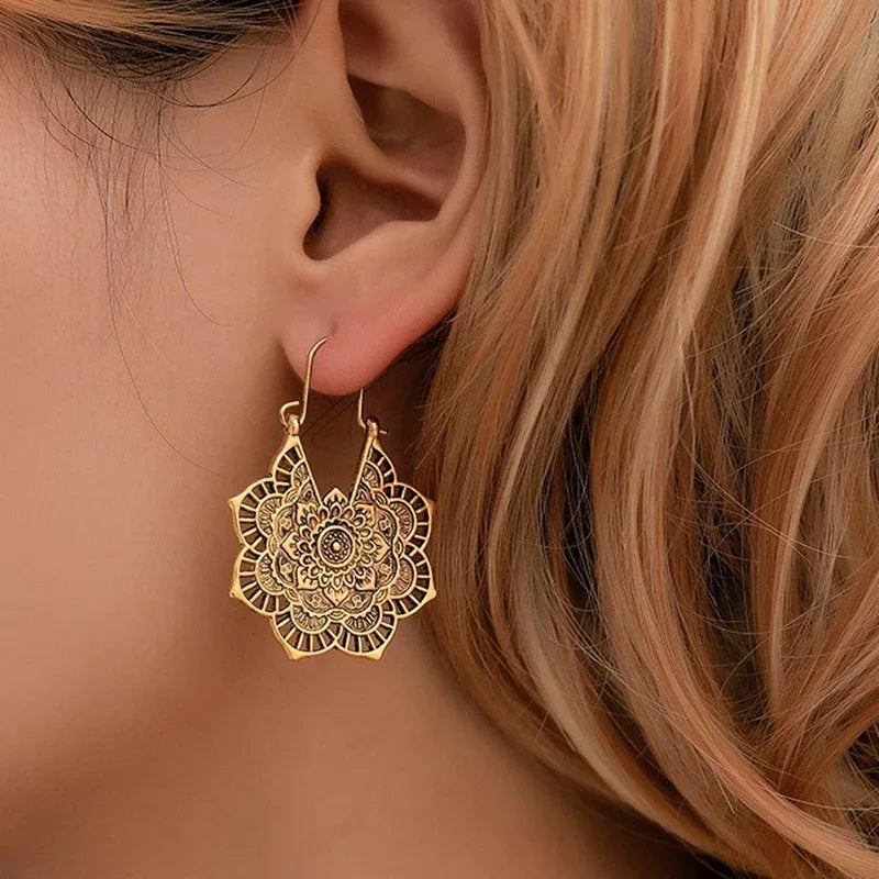 Lotus Mandala Earrings - MABEL LONDON