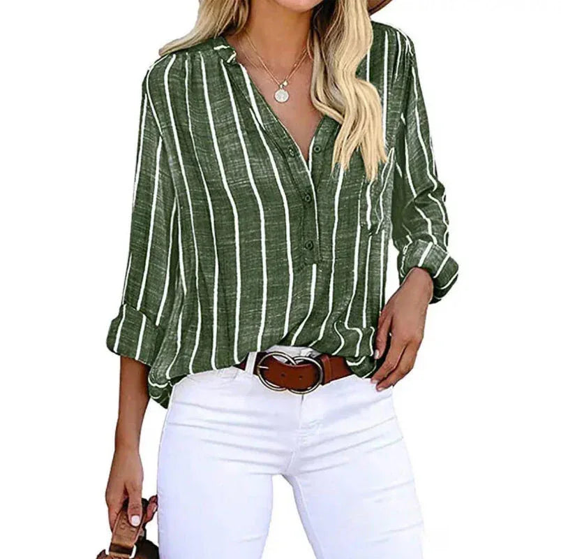 Havisa | Striped Casual Blouse - MABEL LONDON