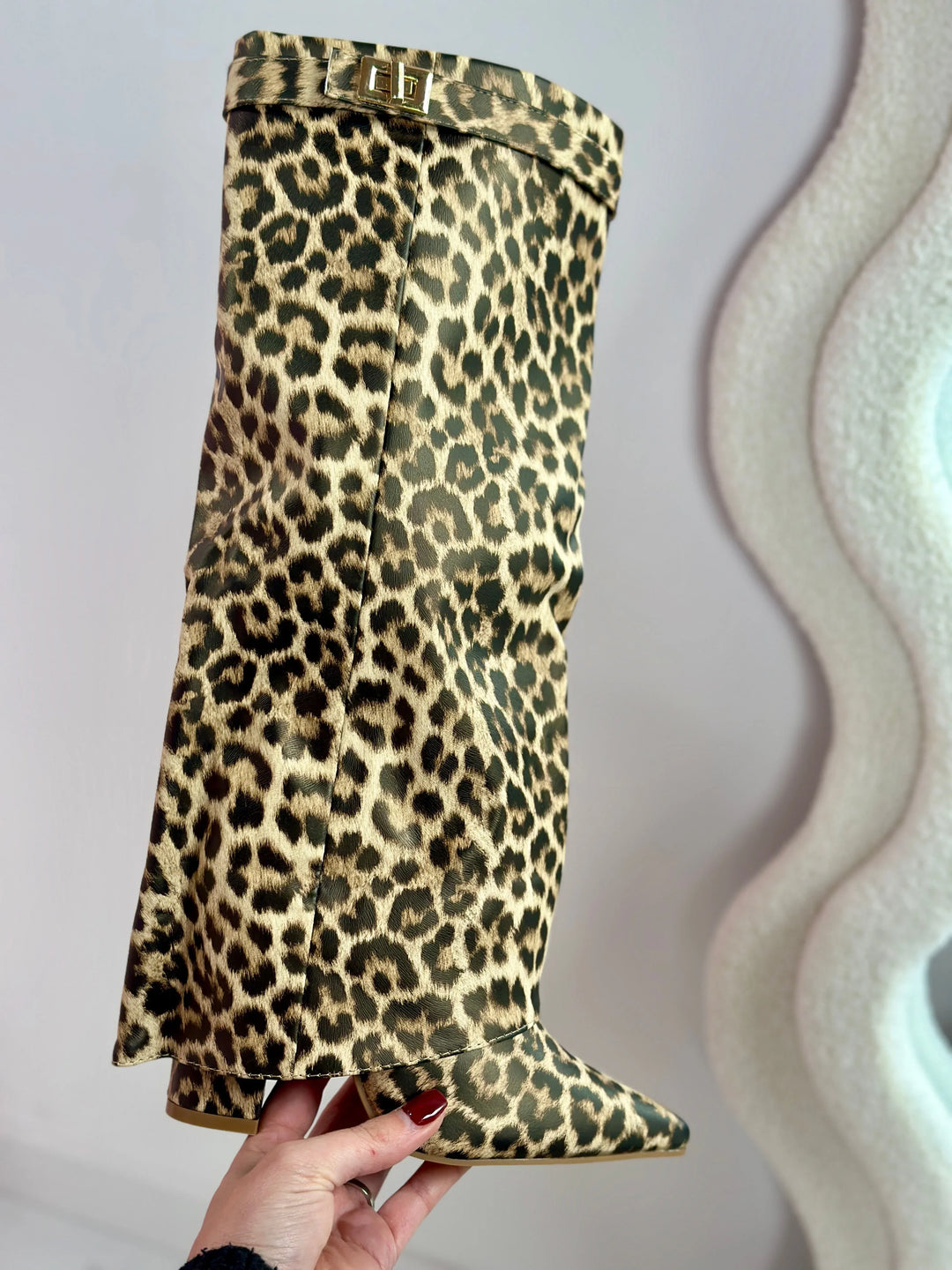 FELINA™ - Leopard Leather Boots - MABEL LONDON