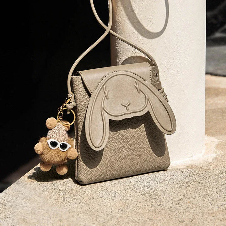 Rabbit Genuine Leather Mini Crossbody Phone Bag - MABEL LONDON