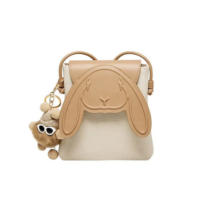 Rabbit Genuine Leather Mini Crossbody Phone Bag - MABEL LONDON