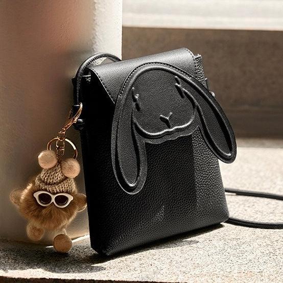 Rabbit Genuine Leather Mini Crossbody Phone Bag - MABEL LONDON