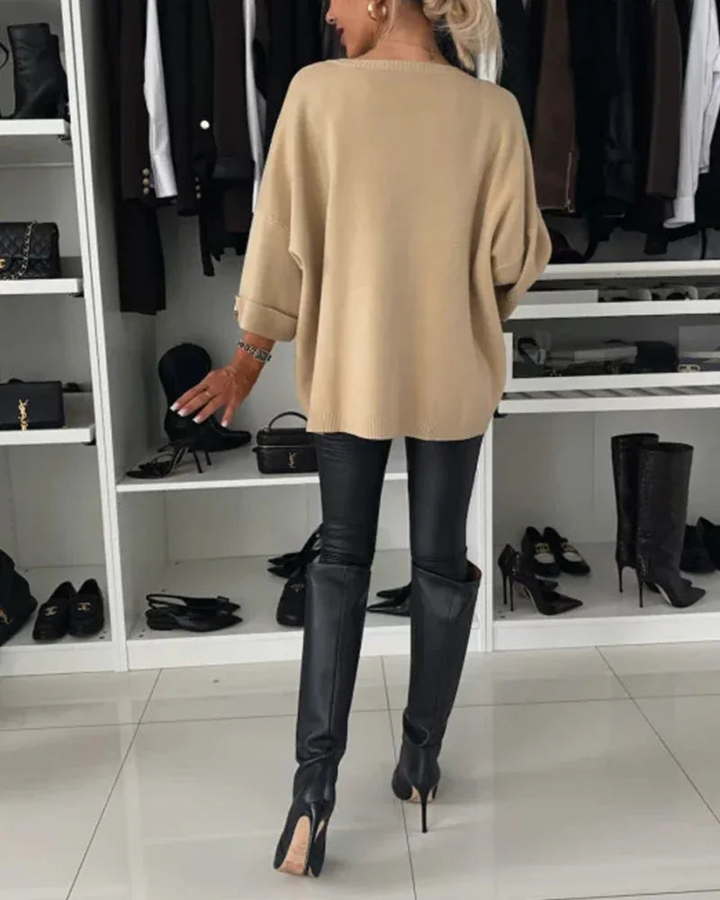 LOTTIE™ - Cosy Buttoned Pullover - MABEL LONDON