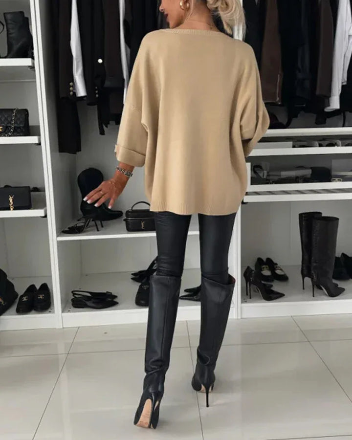 LOTTIE™ - Cosy Buttoned Pullover - MABEL LONDON