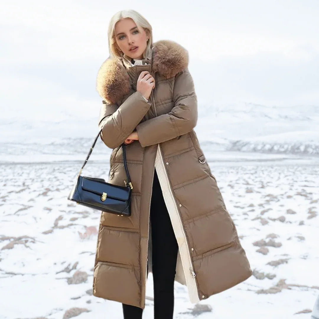 LUCIA™ | Designer Winter Parka with Fur Hood - MABEL LONDON