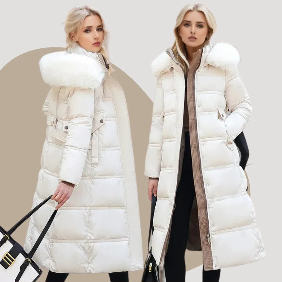 LUCIA™ | Designer Winter Parka with Fur Hood - MABEL LONDON