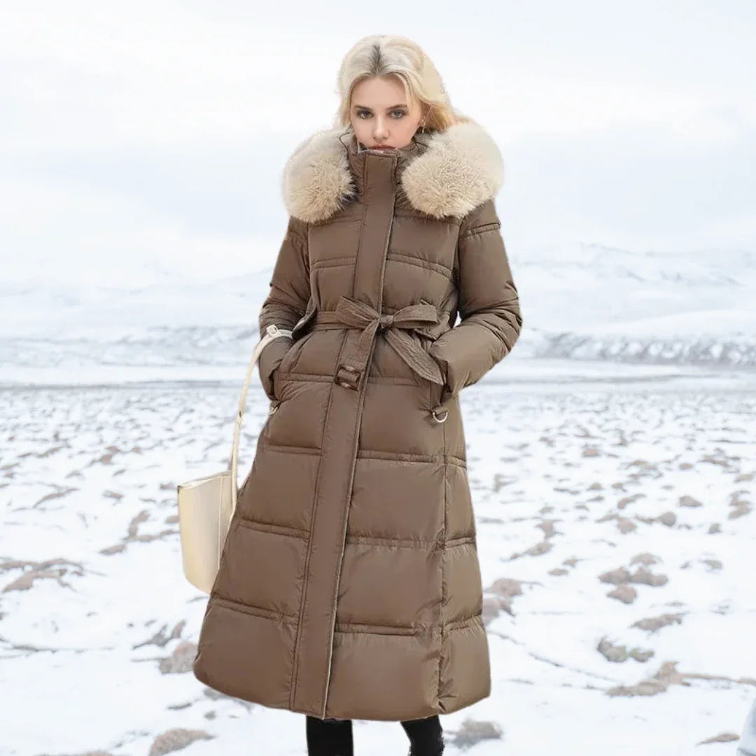 LUCIA™ | Designer Winter Parka with Fur Hood - MABEL LONDON