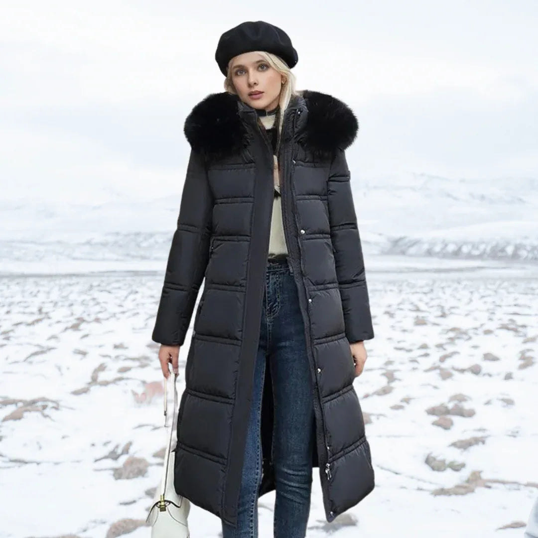LUCIA™ | Designer Winter Parka with Fur Hood - MABEL LONDON