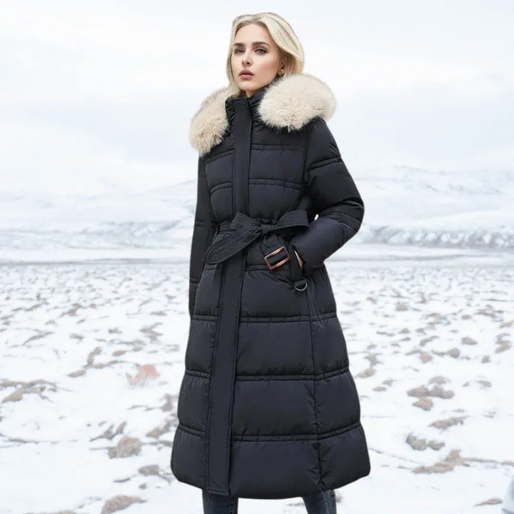 LUCIA™ | Designer Winter Parka with Fur Hood - MABEL LONDON