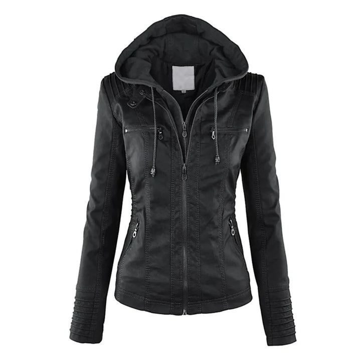 Ysolde | Leather Hooded Jacket - MABEL LONDON