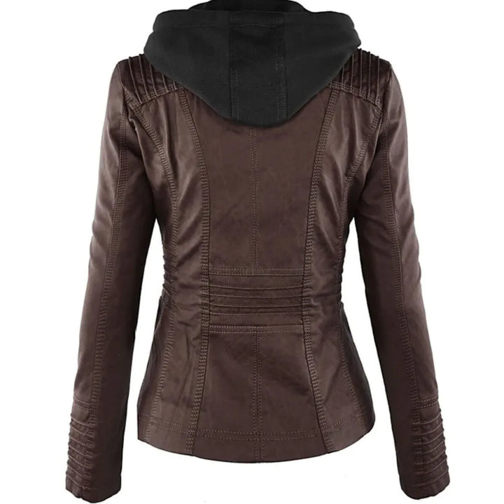 Ysolde | Leather Hooded Jacket - MABEL LONDON