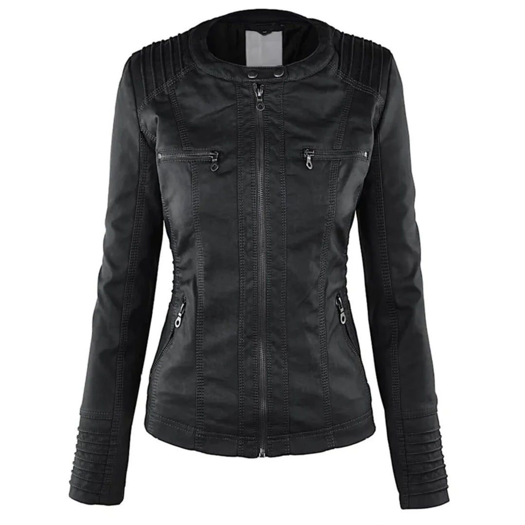 Ysolde | Leather Hooded Jacket - MABEL LONDON