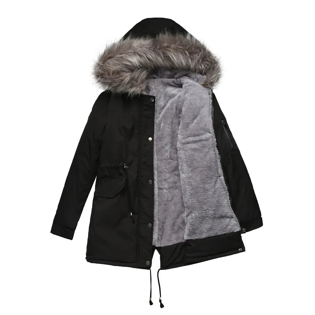 MARINA™ | Warm Velvet-Trimmed Parka - MABEL LONDON