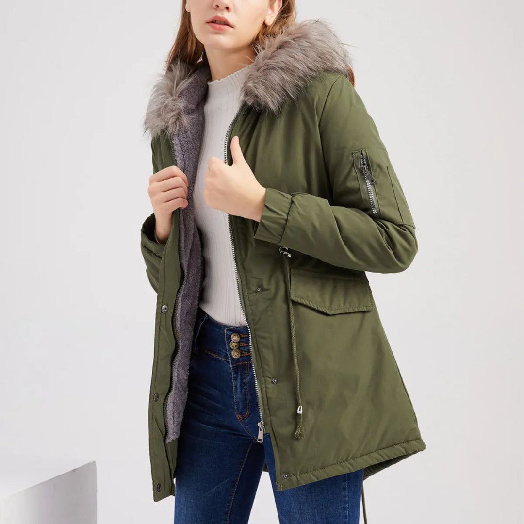 MARINA™ | Warm Velvet-Trimmed Parka - MABEL LONDON