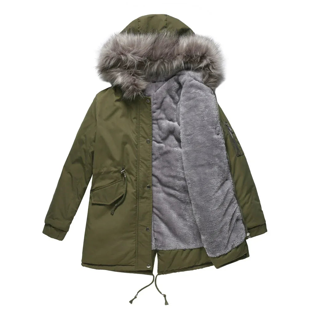 MARINA™ | Warm Velvet-Trimmed Parka - MABEL LONDON