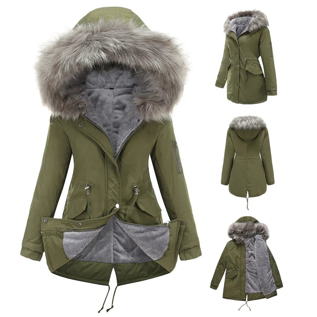 MARINA™ | Warm Velvet-Trimmed Parka - MABEL LONDON