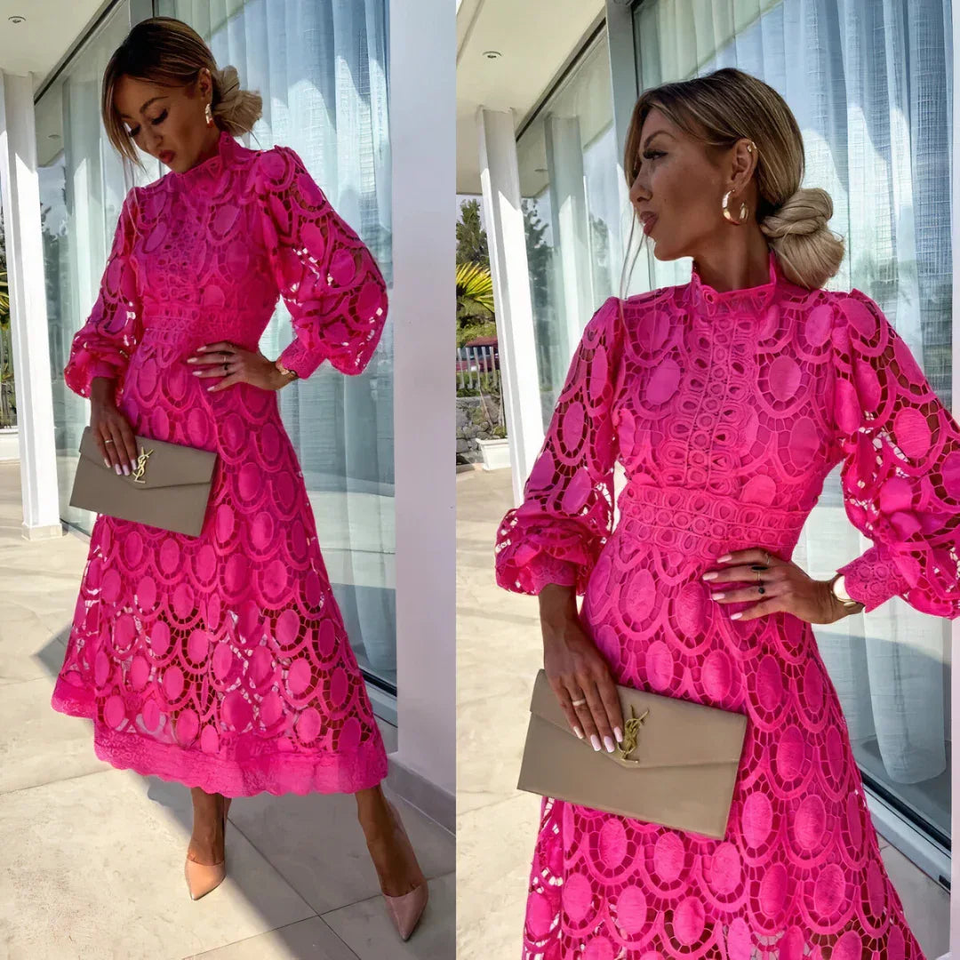 NOA™ – Delicate Lace Midi Dress - MABEL LONDON