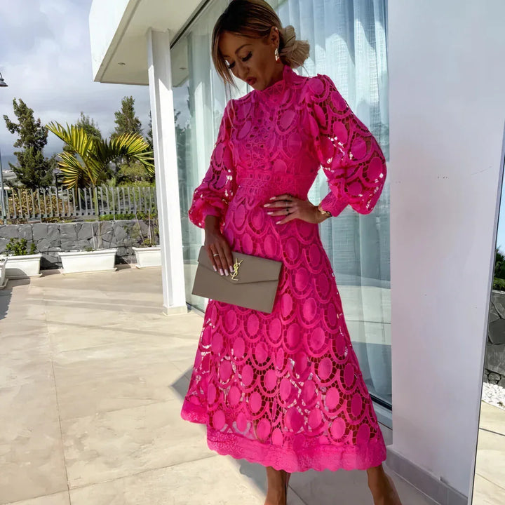 NOA™ – Delicate Lace Midi Dress - MABEL LONDON