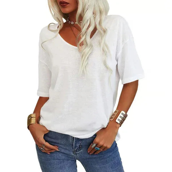 KRISANTA™ - Loose Lightweight Minimalist T-Shirt - MABEL LONDON