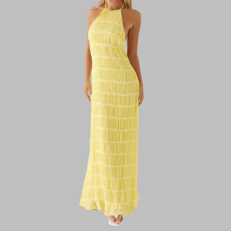 LUNET™ - Elegant Sleeveless Backless Bodycon Maxi Dress - MABEL LONDON