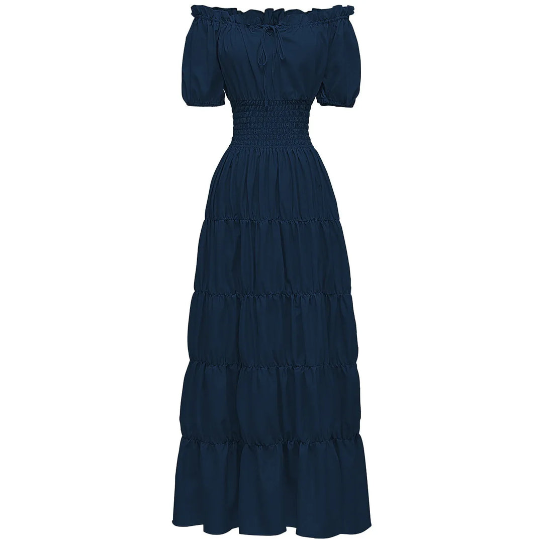 AIZA™ – Classic Corset Long Retro Maxi Dress - MABEL LONDON