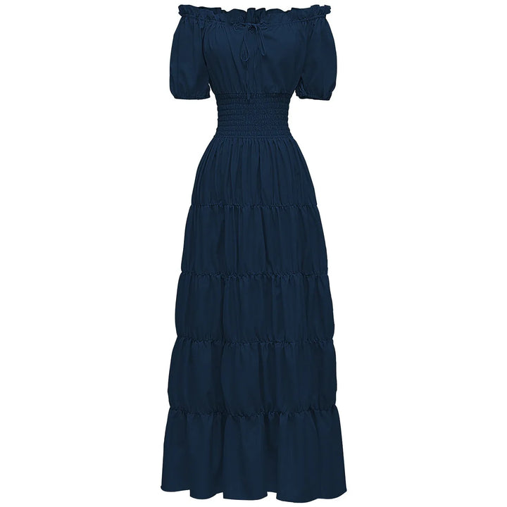 AIZA™ – Classic Corset Long Retro Maxi Dress - MABEL LONDON