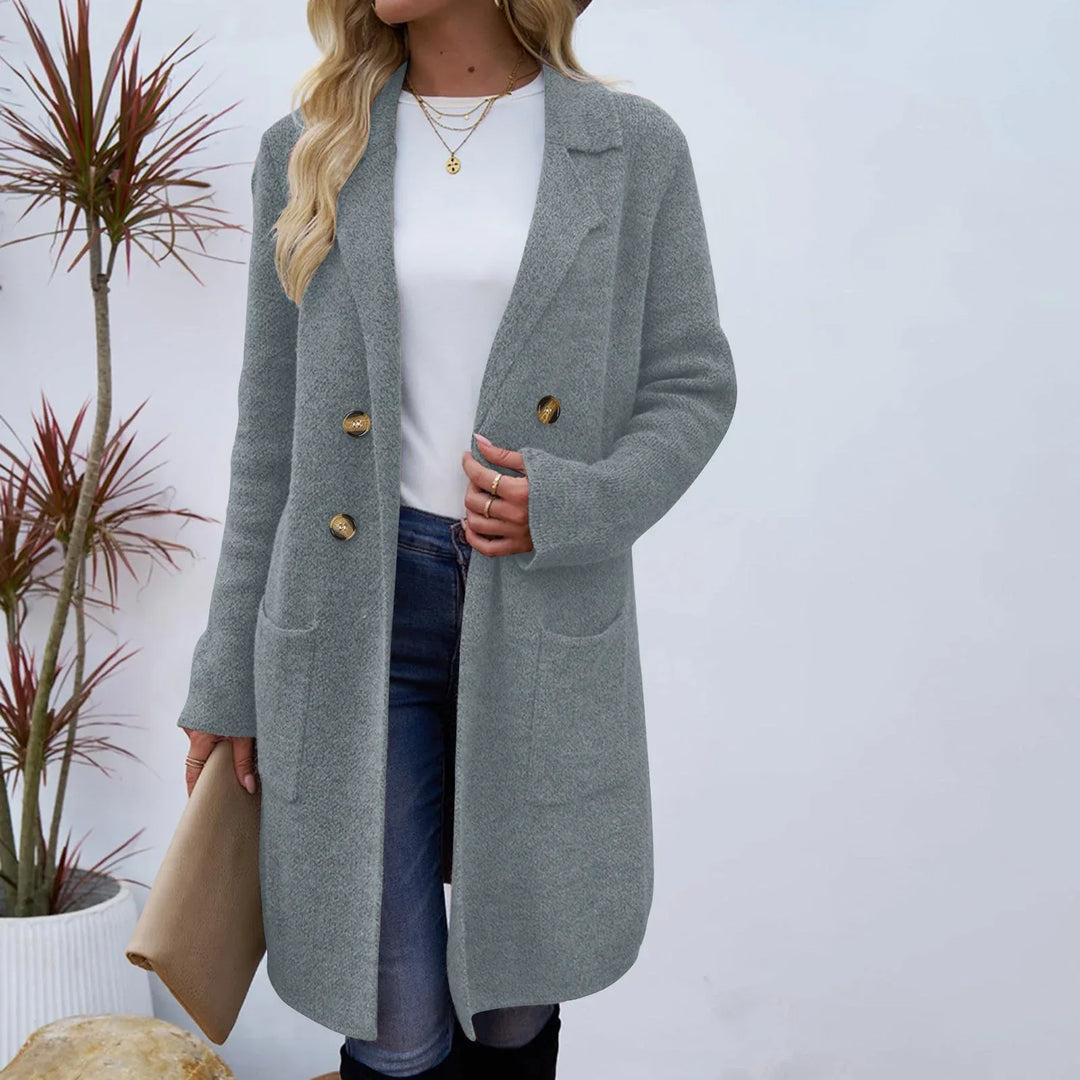 ZAHEKA™ - Casual Long Sleeve Mid Length Coat - MABEL LONDON