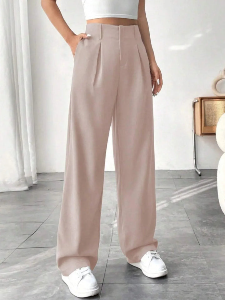 BELISIMA™ – Elegant Pleated Wide-Leg Office Trouser - MABEL LONDON