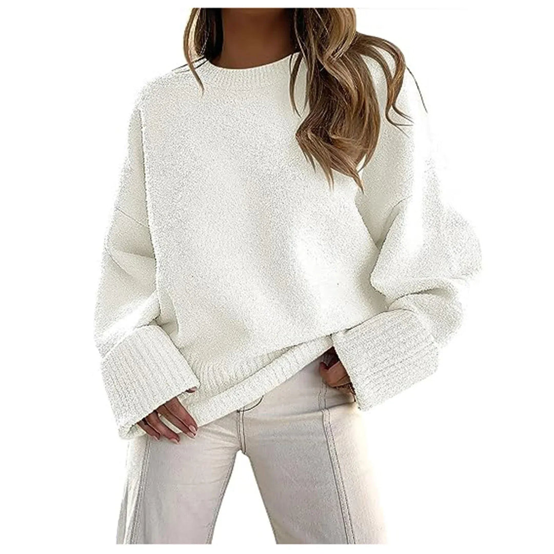HALEY™ - Cozy Oversized Fuzzy Knit Pullover Sweater - MABEL LONDON